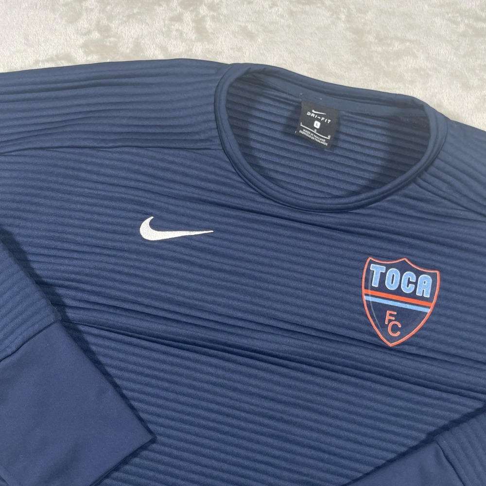 Nike Double Knit Crew Top Pullover Women's L‎ Navy Blue Toca FC Soccer